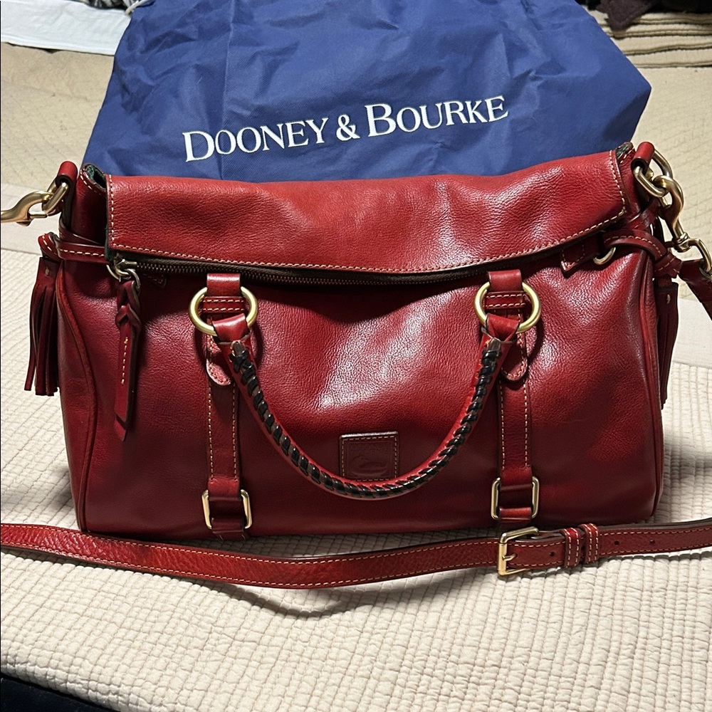 Dooney & Bourke Red Leather Double-Handle Satchel